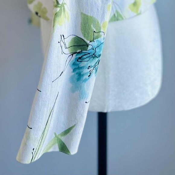 Vintage Simon Chang White Botanical Tailored Jacket with Sculpted Seams – US 4P - Picture 6 of 14